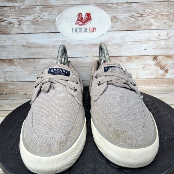 Sperry Pier Boat Women's Size 8.5 Sparkle Canvas Slip On Grey Casual Shoes - Picture 2 of 9